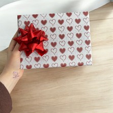 Kalp Baskılı Beyaz Pelur  /kalpli Pelur Kağıdı / 40 Gr. Beyaz Pelur Kağıt / 55X70 cm 10 Adet /