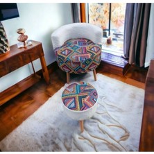 Beylerbeyi Çay Seti Tekli Koltuk Berjer ve Puf Takımı (Salon, Balkon, Ofis) 2 Li Takım