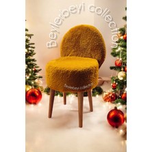 Beylerbeyi Makyaj Pufu, Sırtlı Puf,  turuncu Peluş, Bench,puf, Yüksek Ayaklı Puf ,mini Berjer