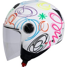 Sway Sw 715 Whıte Flower Yarım Kask