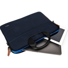 Meschain 13.3" ve 14" Macbook Air/pro Laptop Evrak Çantası Su Geçirmez Kumaş Lacivert