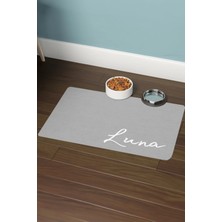Matgo Pati Hayvana Isme Özel Fotoğraflı Beslenme Matı Kaymaz Sıvı Geçirmez Kedi Köpek Mama Paspası 50X70CM