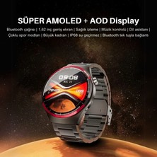 Ayers Amoled Ekran Silikon Metal Iki Kordonlu Space Edition Watch 4 Pro Plus Akıllı Saat