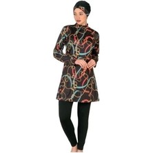 Nemere 3412  Bayan Desenli Tesettür Mayo