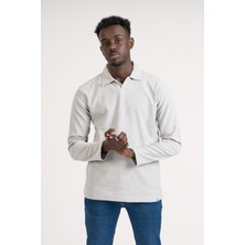 Gömlek Yaka Hafif Armürlü Slimfit Uzun Kol Sweatshirt