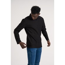 Gömlek Yaka Hafif Armürlü Slimfit Uzun Kol Sweatshirt