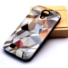 Galaxy S4 Uyumlu Kılıf Kaliteli Çift Katmanlı Renkli Parlak Piramit Silikon Kapak