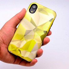 iPhone Xr Uyumlu Kılıf Kaliteli Çift Katmanlı Renkli Parlak Piramit Silikon Kapak