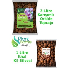 Plant Home Power Mix 3 Litre Ithal Çam Karışımlı Orkide Toprağı - 1 Litre Ithal Kil Bilyesi Set