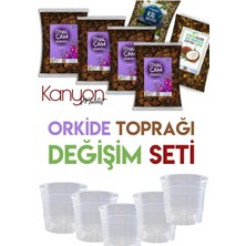 Plant Home Power Mix Orkide Toprağı Seti - 5ADET Saksı 4 Litre Ithal Çam - 1 Litre Cocohusk - 1 Litre Kil Bilyesi