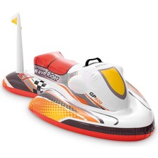 intex Tutmalı Jetski Binici - Çocuk Şişme Jet Ski - Deniz Binici Motor - Havuz Binici Jetski 117X77 Cm.