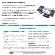 Arvepa Su Arıtma Cihazı 200GPD Basınç Pompası (Motor)