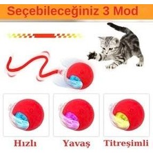 Metafor Hareketli Şarjlı Işıklı 360 Derece Dönen Akıllı Oyun Topu Kuyruklu İnteraktif Kedi Köpek Oyun Topu Oyuncağı