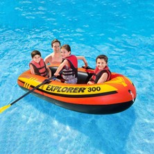 intex Kürekli Binici Bot Seti - Kürekli Şişme Bot Set - Havuz ve Deniz Binici Bot Explorer 300 - 211X117X41 Cm.