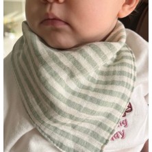 Runbaby Çift Kat Müslin Kumaş Çift Taraflı Iki Çıtçıtlı Bebek Salya Önlük & Fular