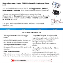 Arvepa Su Arıtma Cihazı 75GPD Basınç Pompası Tam Kit (Motor)