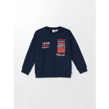 Lcw Kids Lacivert Bisiklet Yaka Spiderman Baskılı Erkek Çocuk Tişört