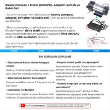 Arvepa Su Arıtma Cihazı 200GPD Basınç Pompası Tam Kit (Motor)