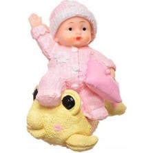 Zayka Zayka® Decotown  Sevimli Pembe Bebek Biblo Polyester Süs Eşyası