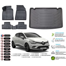 Ko Kaliteoto Renault Clio 4 2015 Model Esnek Bagaj Havuzu Araca Özel Siyah Paspas Takımı
