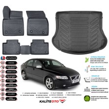 Ko Kaliteoto Volvo S40 2005 Model Esnek Bagaj Havuzu Araca Özel Siyah Paspas Takımı