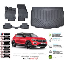 Ko Kaliteoto Volkswagen T-Roc 2025 Model Alt Esnek Bagaj Havuzu Araca Özel Siyah Paspas Takımı