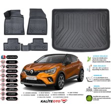 Ko Kaliteoto Renault Captur 2024 Model Üst Esnek Bagaj Havuzu Araca Özel Siyah Paspas Takımı