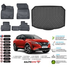 Ko Kaliteoto Nissan Qashqai 2023 Model Alt Esnek Bagaj Havuzu Araca Özel Siyah Paspas Takımı