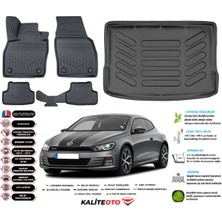 Ko Kaliteoto Volkswagen Scirocco 2016 Model Esnek Bagaj Havuzu Araca Özel Siyah Paspas Takımı