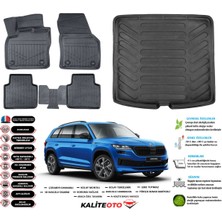 Ko Kaliteoto Skoda Kodiaq 2016 Model Esnek Bagaj Havuzu Araca Özel Siyah Paspas Takımı