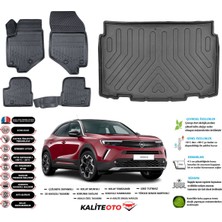 Ko Kaliteoto Opel Mokka 2024 Model Alt Esnek Bagaj Havuzu Araca Özel Siyah Paspas Takımı