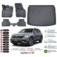 Ko Kaliteoto Volkswagen Tiguan 2022 Model Alt Esnek Bagaj Havuzu Araca Özel Siyah Paspas Takımı