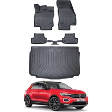 Ko Kaliteoto Volkswagen T-Roc 2018 Model Alt Bagaj Havuzu Araca Özel Siyah Paspas Takımı