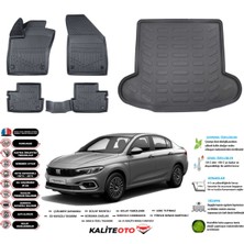 Ko Kaliteoto Fiat Egea Sedan 2024 Model Esnek Bagaj Havuzu Araca Özel Siyah Paspas Takımı