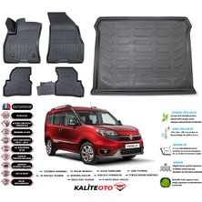 Ko Kaliteoto Fiat Doblo 2022 Model Esnek Bagaj Havuzu Araca Özel Siyah Paspas Takımı