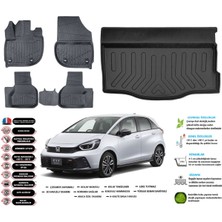 Ko Kaliteoto Honda Jazz 2021 Model Esnek Bagaj Havuzu Araca Özel Siyah Paspas Takımı