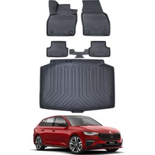 Ko Kaliteoto Skoda Scala 2021 Model Bagaj Havuzu Araca Özel Siyah Paspas Takımı