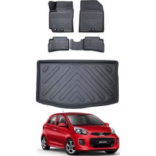 Ko Kaliteoto Kia Picanto 2013 Model Bagaj Havuzu Araca Özel Siyah Paspas Takımı
