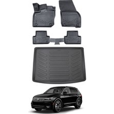 Ko Kaliteoto Volkswagen Tiguan 2018 Model Üst Bagaj Havuzu Araca Özel Siyah Paspas Takımı