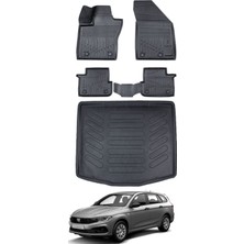 Ko Kaliteoto Fiat Egea Station Vagon 2017 Model Alt Bagaj Havuzu Araca Özel Siyah Paspas Takımı