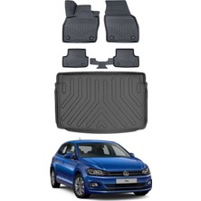 Ko Kaliteoto Volkswagen Polo 2022 Model Üst Bagaj Havuzu Araca Özel Siyah Paspas Takımı