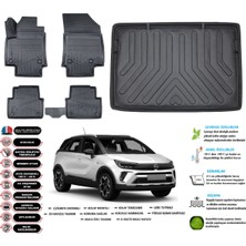 Ko Kaliteoto Opel Crossland 2019 Model Üst Esnek Bagaj Havuzu Araca Özel Siyah Paspas Takımı