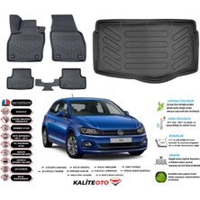 Volkswagen Polo 2017 Model Alt Esnek Bagaj Havuzu Araca Özel Siyah Paspas Takımı