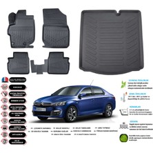 Citroen C-Elysee 2025 Model Esnek Bagaj Havuzu Araca Özel Siyah Paspas Takımı