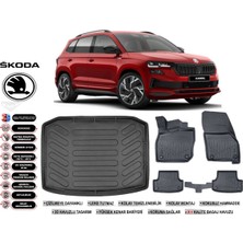 Skoda Karoq 2020 Model Bagaj Havuzu Araca Özel Siyah Ekstra Havuzlu Paspas Takımı
