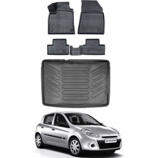 Renault Clio 3 2008 Model Kancasız Bagaj Havuzu Araca Özel Siyah Paspas Takımı