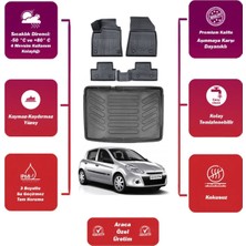 Renault Clio 3 2010 Model Bagaj Havuzu+4d Araca Özel Havuzlu Paspas Takımıı Maxii
