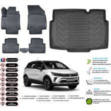 Ko Kaliteoto Opel Crossland 2022 Model Alt Esnek Bagaj Havuzu Araca Özel Siyah Paspas Takımı