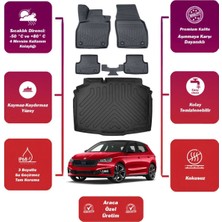 Skoda Fabia 2023 Model Bagaj Havuzu+4d Araca Özel Havuzlu Paspas Takımıı Maxii