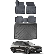 Ford Focus 5 Stw 2018 Model Alt Bagaj Havuzu Araca Özel Siyah Paspas Takımı